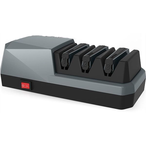 3-Stage Electric Knife Sharpener for Home - Grey