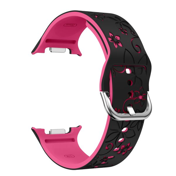Flower Engraved Band Compatible with Samsung Galaxy Watch 8/8 Classic 46mm