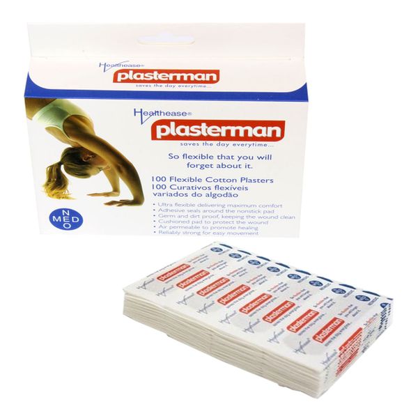 100 Flexible Cotton Plaster Strips - Hypoallergenic Band Aid
