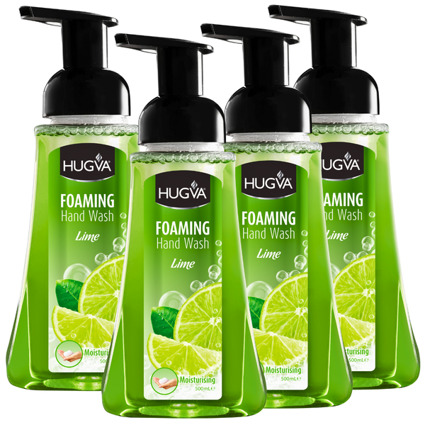 Hugva 500ml Foaming Hand Wash Soap, Lime, Special Formula Pack of 4