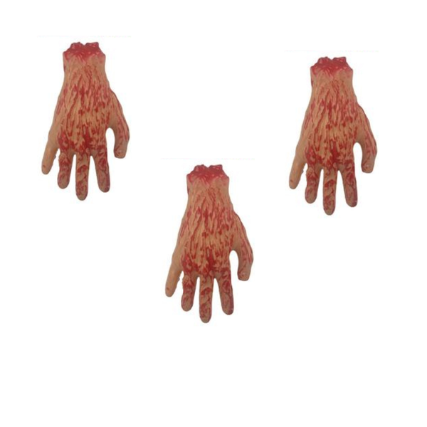 Party Prop Pl Bloody Hand - 3 Pieces