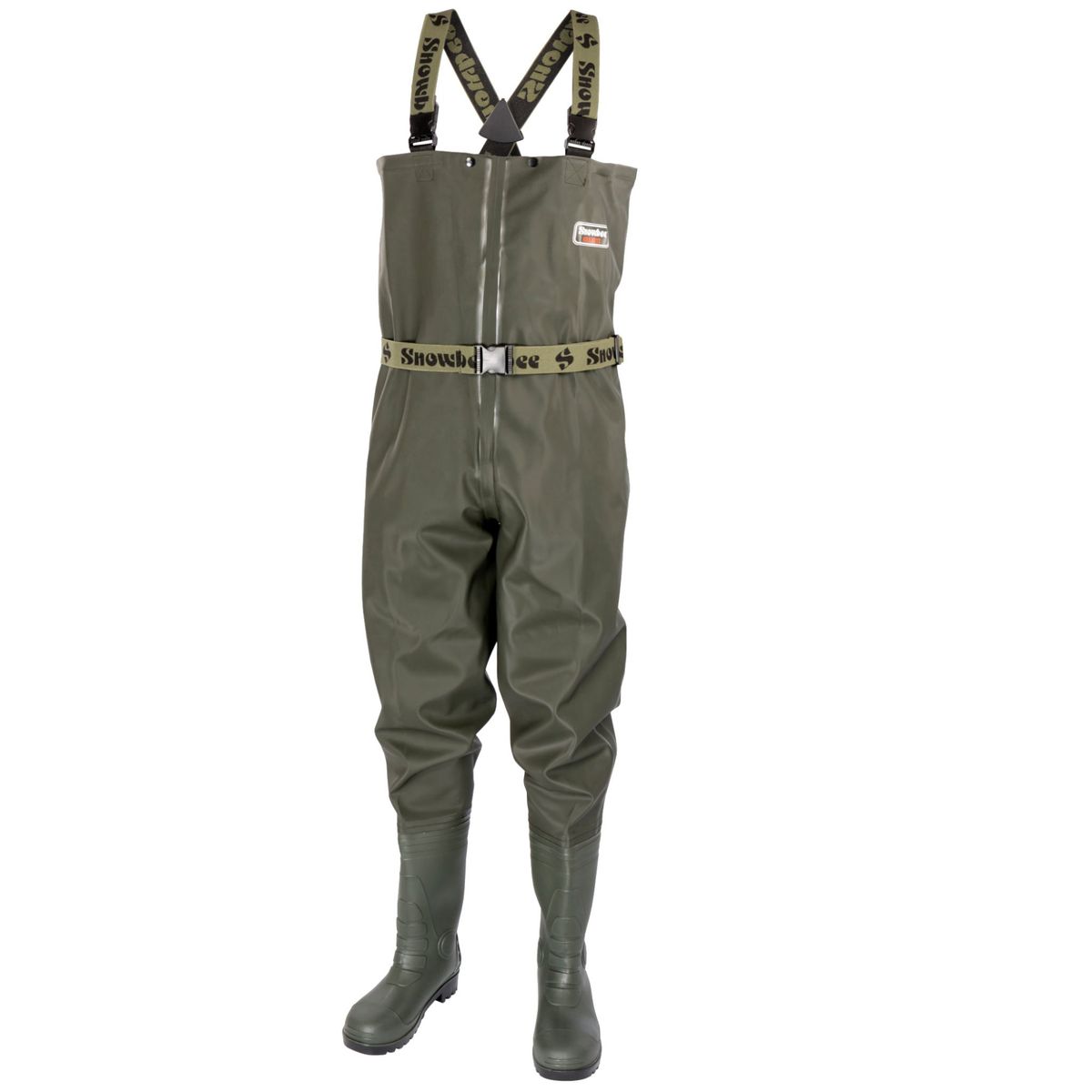 Cuissarde Snowbee PVC, Taille XL, Botte UK 8 / EU 42, Semelle Cloutée, Verte