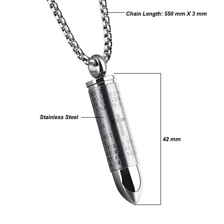 Lords prayer sale bullet necklace