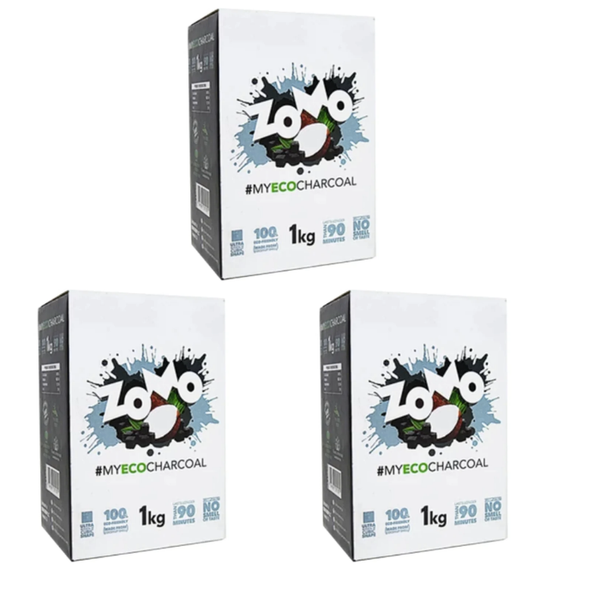 ZOMO Coconut Charcoal 1Kg 3 x Packs