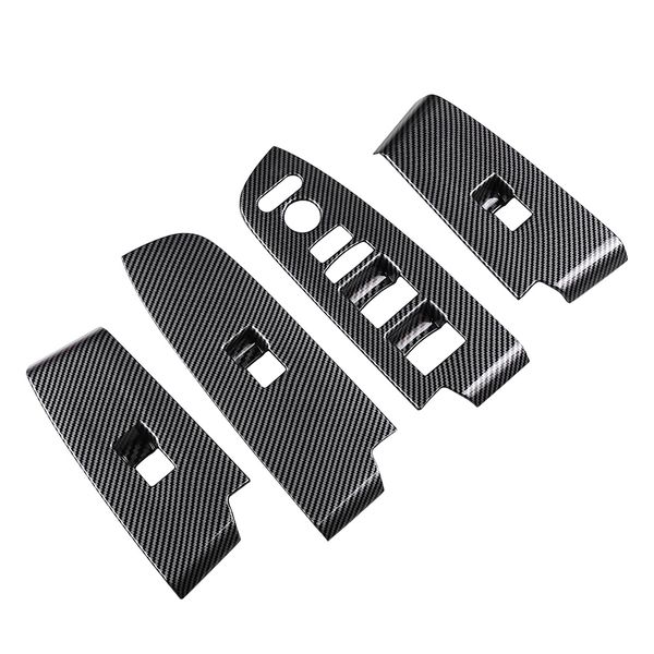 Carbon Fiber Window Glass Lift Button Trim Switch Cover Door Armrest RHD