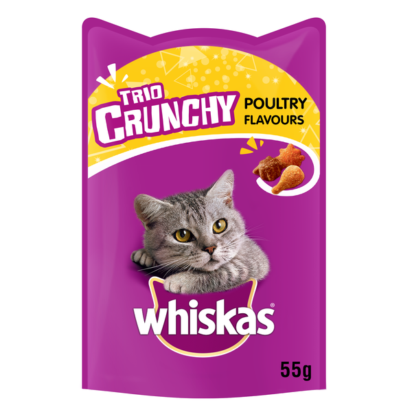 Whiskas Trio Crunchy Treats Poultry Flavours DOY 6x55g