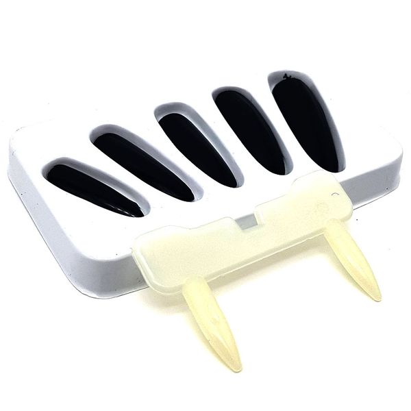 Bufftee Fake Vampire Teeth &amp; Nails - Dracula Teeth - Glow In The Dark Fangs