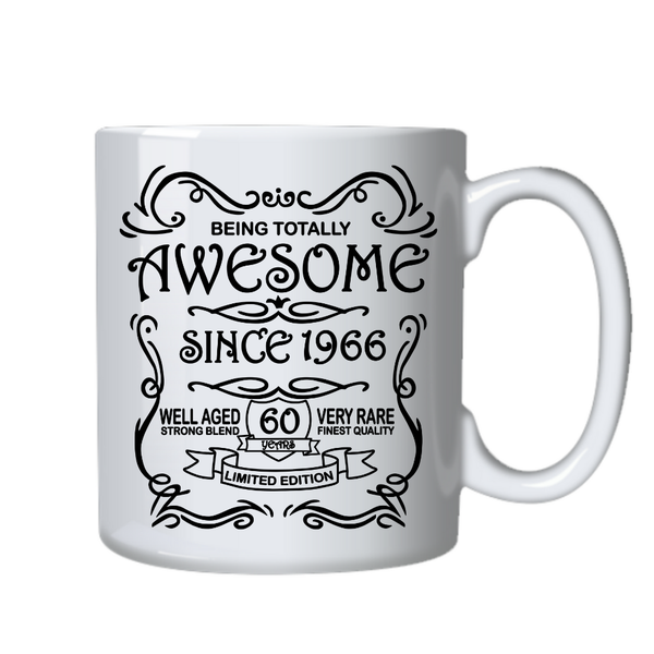 60 Years Old Awesome Since 1966 Birthday Cup - Mug Gift - White