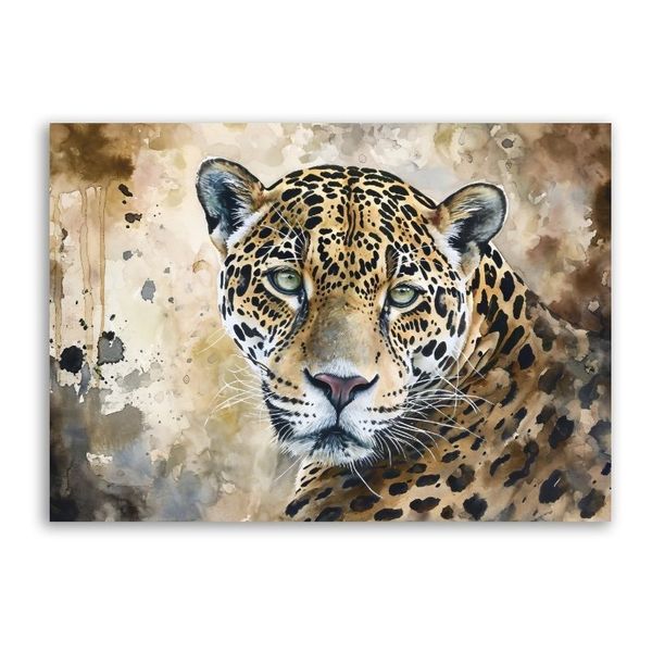 Watercolour Leopard Canvas Abstract Wall Art