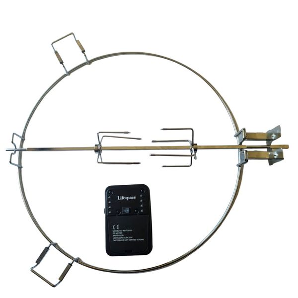 Lifespace Rotisserie Ring for 57cm Kettle Braai with Motor, Shaft &amp; Prongs