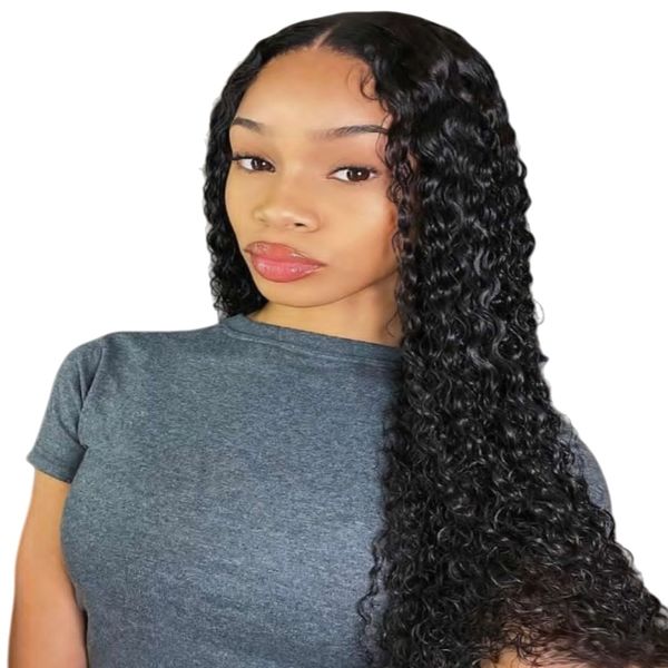 Marigold 20-inch Water Wave Wig Full Frontal Human Hair Transparent Lace