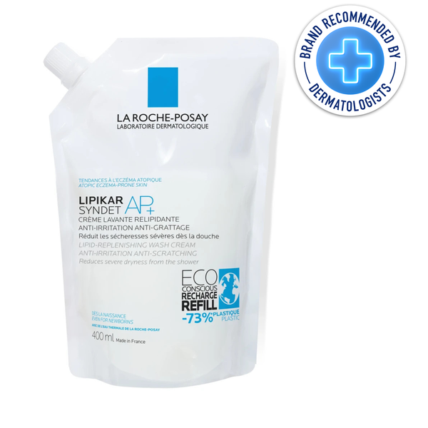 La Roche Posay Lipikar Syndet AP+ Body Wash Refill Pouch for Dry and Itchy Skin 400ml