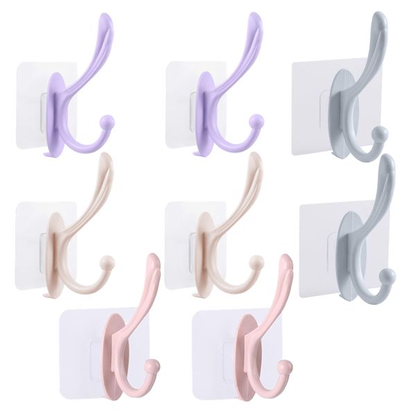 Home Laundry Multifunctional Self Adhesive Clothes Hanger Hook - 8piece - 13cm