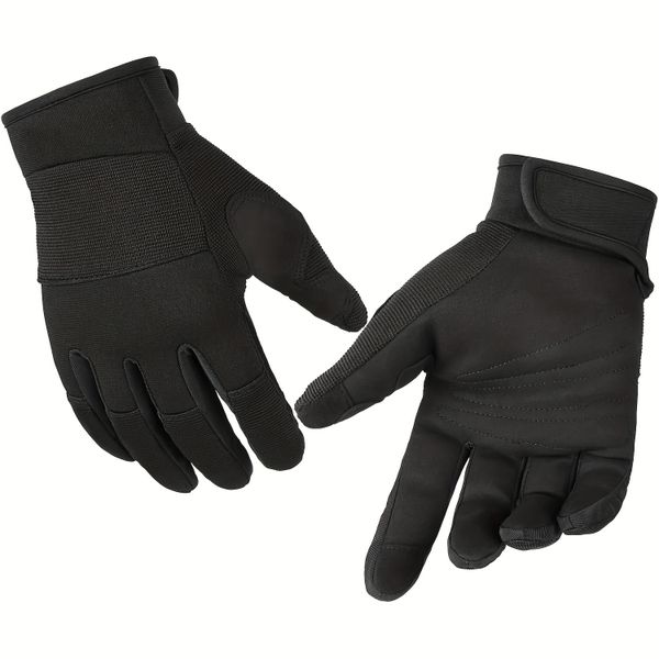 1 Pair of Outdoor Black Gloves