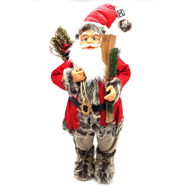 Bufftee Big Santa Figurine Doll with Ski &amp; Snow Shoe Santa Claus