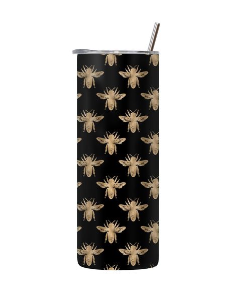 Bee-10 20 Oz Tumbler with Lid Straw Trendy Bees Pattern Graphic Present 209