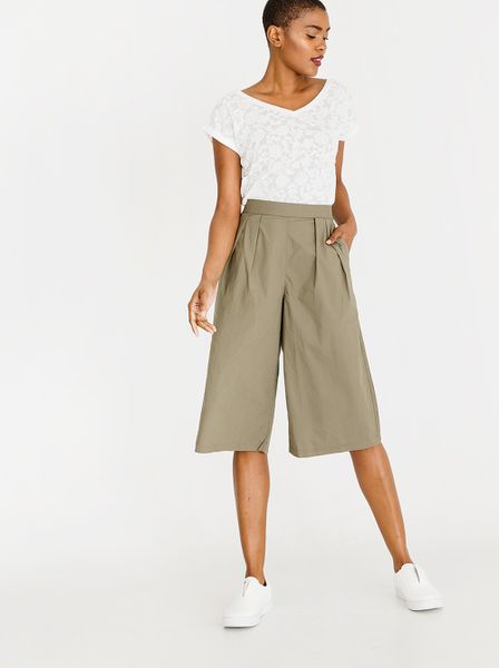 Women's Edit Flare Culotte Khaki Green