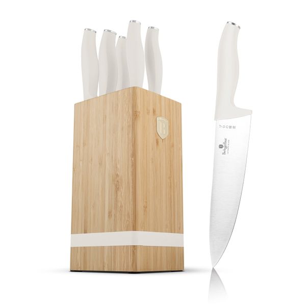 Berlinger Haus 6-Piece Stainless Steel Knife Set with Bamboo Stand