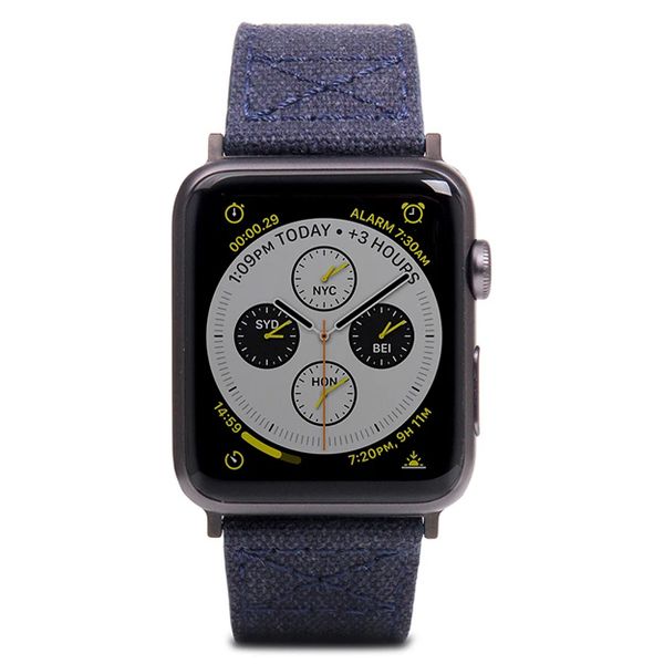 SLG D+ Wax Canvas Strap For Apple Watch 42/44mm - Navy