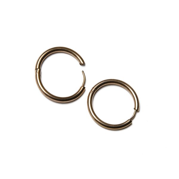 Earrings Stainless Steel Rose Gold Sleeper Hoop