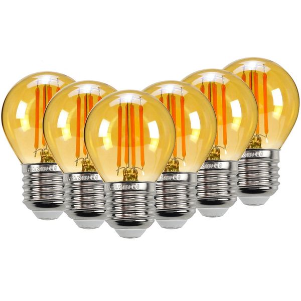 G45 Vintage Filament LED Light Bulbs E27 (Set of 6)