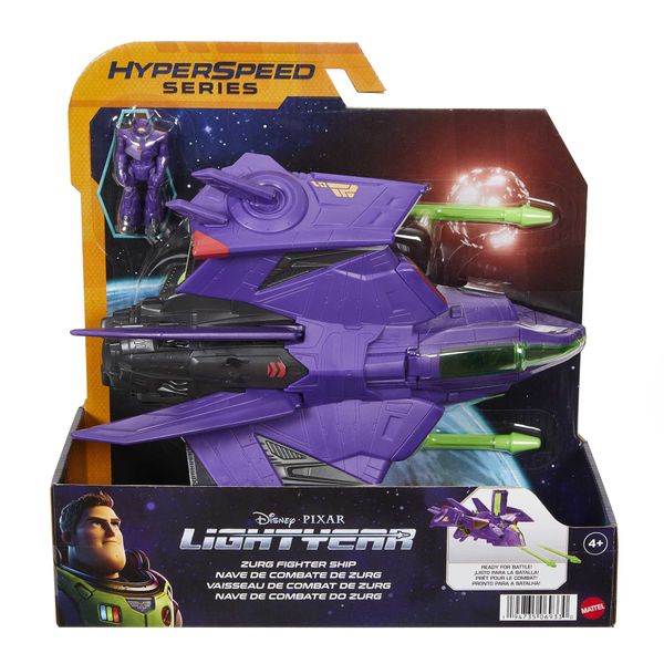 Disney Pixar Lightyear Hyperspeed Series Zurg Fighter Ship &amp; Zurg Figure