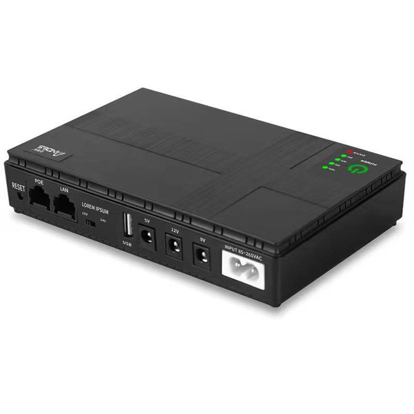 Mini DC UPS 10400mAh Stay Connected With Mini UPS for CCTV, Camera-BLACK