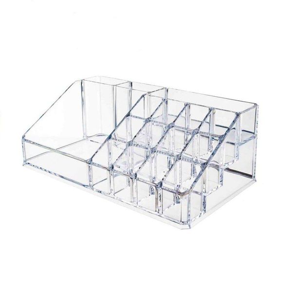 16-Compartment Acrylic Cosmetic Storage Organizer