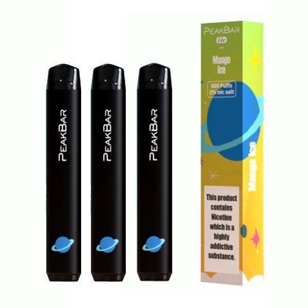 Peak Bar Disposable Vape Pen - 2ml - 800 Puffs - Mango Ice - 3 Pack