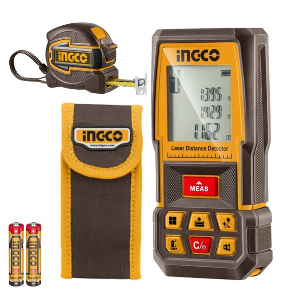 Ingco - Laser Distance Detector &amp; Tape Measure Combo Kit