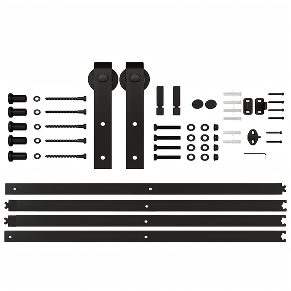 180CM Barn Door Hardware Kit Sliding Track Set - Black
