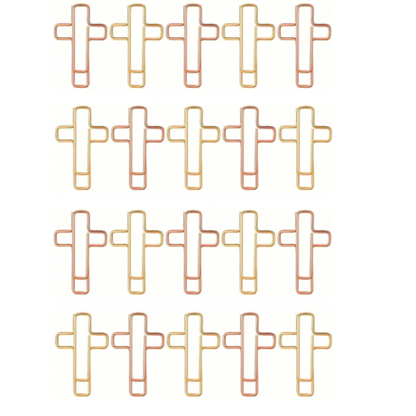 20 PCS Cross Paper Clips - Faith-Inspired Bible Study &amp; Journaling Supplies