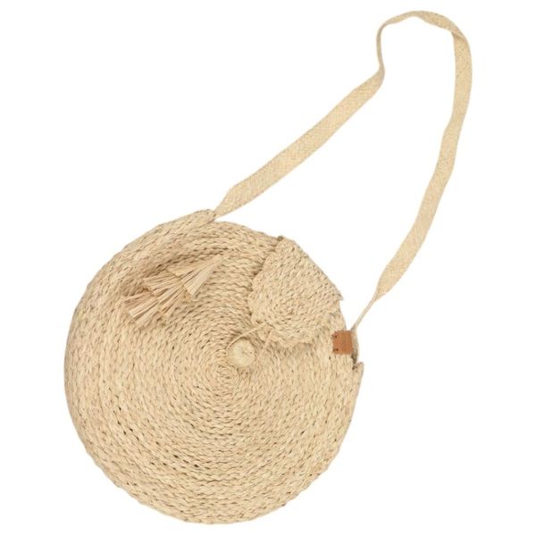 Crossbody bag Raffia Crochet Borne - Natural Round
