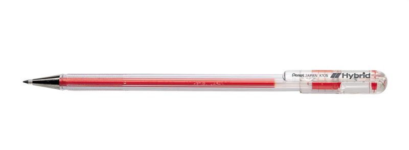 Pentel - Hybrid Roller Ball Pen 0.5mm - Red x 2