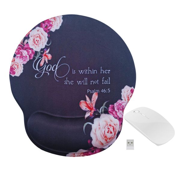 LD Ergonomic Psalm 46:5 Mouse Pad and Wireless Mouse
