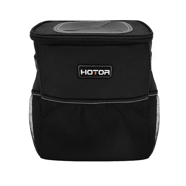 Hotor Car Trash Can Organizer Bag with Lid &amp; Storage Pockets