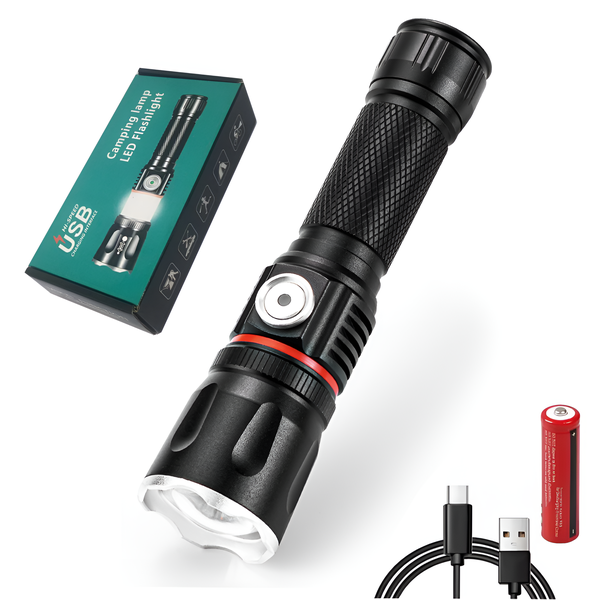 Multifunctional Outdoor Strong Light Tactical Flashlight With Magnetic Tail