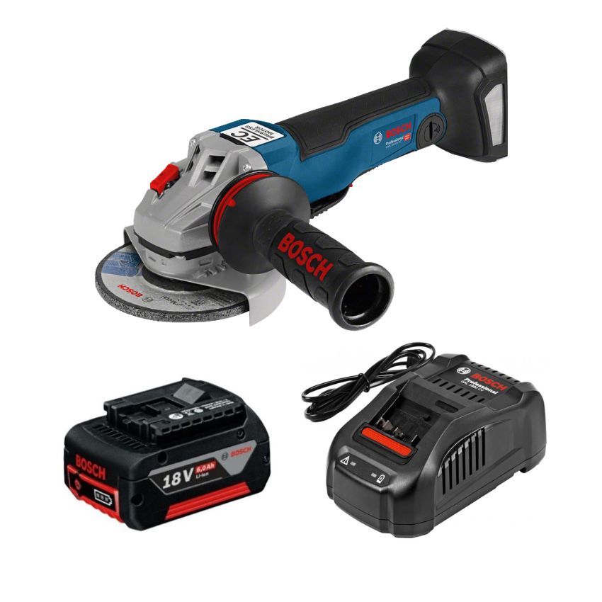 Bosch - Cordless 18V Angle Grinder, 6.0Ah Battery and Charger