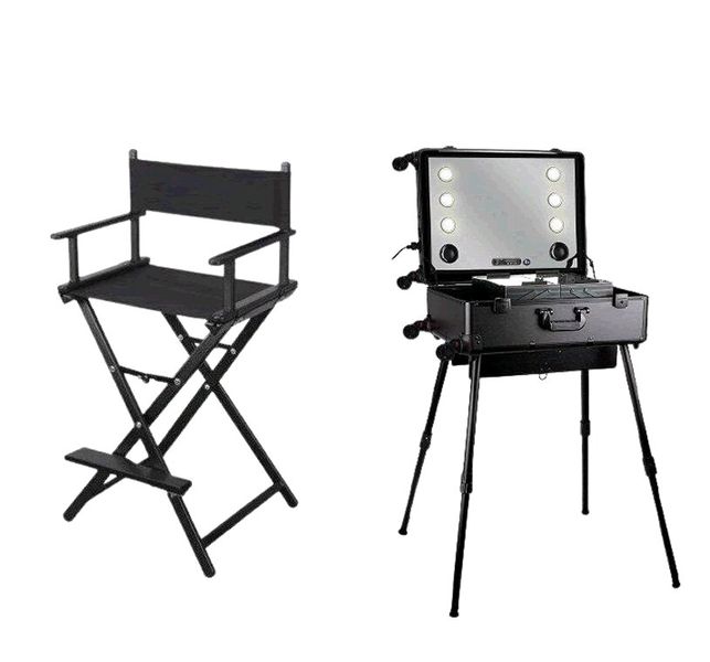 Professional Makeup Station Stand With Director Chair