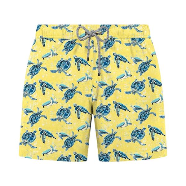 Men's Swim Shorts , Swimwear By John Frank - Yellow Turtle