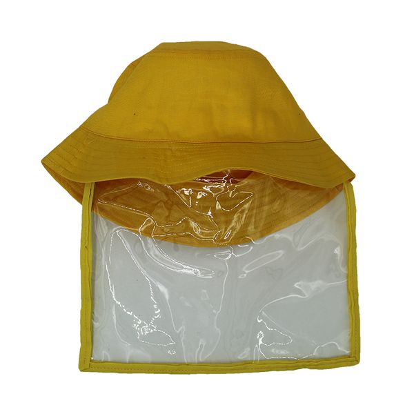 Kids Bucket Hat With Face Shield - Yellow