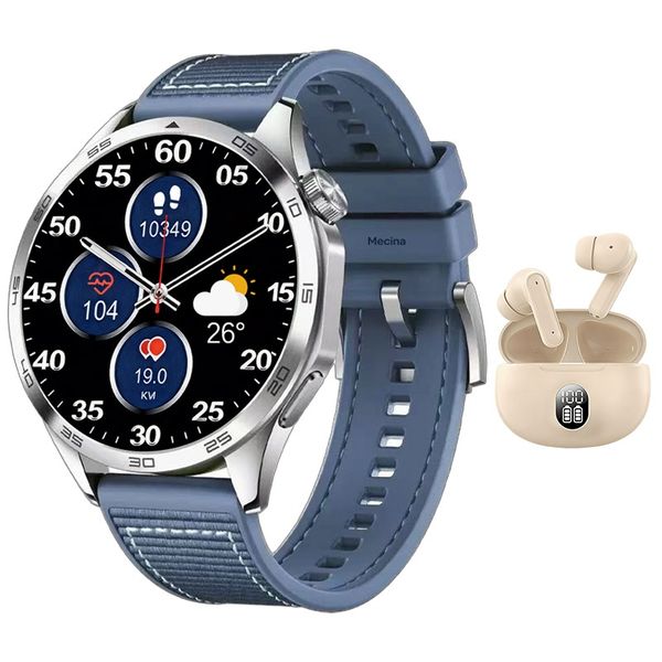 Mecina Smartwatch for Men 1.52 HD Fitness Tracker with Bluetooth Earbuds