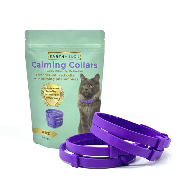 Earthmelon Cat Calming Collar Pheromone Stress Relief 4-Pack