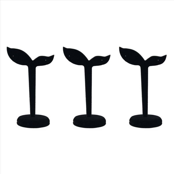 Velvet Earring Display Stand Props Stud Earrings Holder Rack(Black)