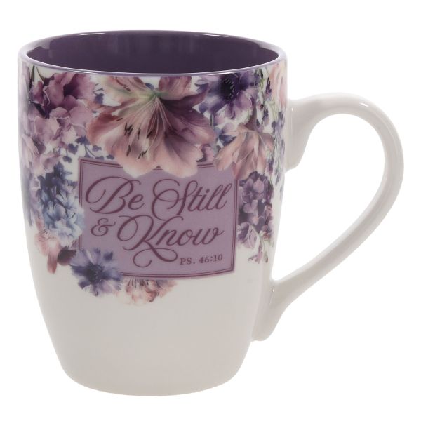 Mug with Purple Interior - Be Still and Know