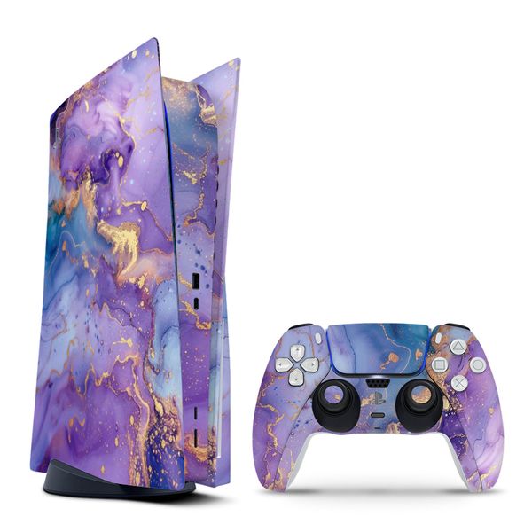 Decal Skin Compatible with PS5 (Disc) - Abstract Purple Marble (Decal Only)