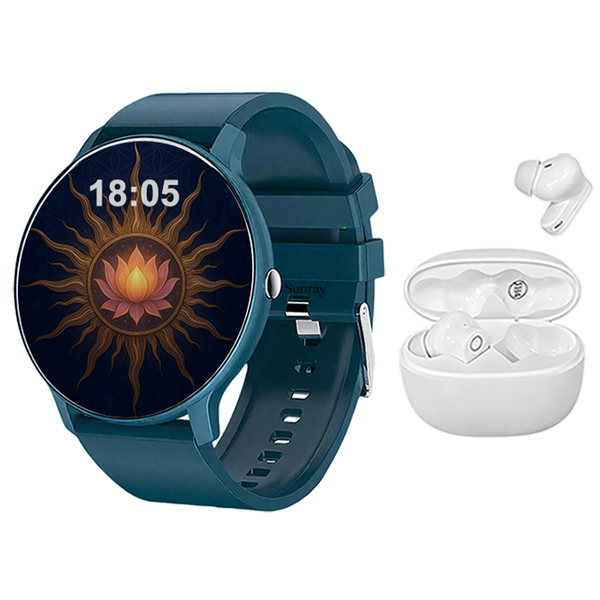 SUNRAY Smartwatch &amp; Earphones Combo: Bluetooth Calling, 100+ Sports Modes