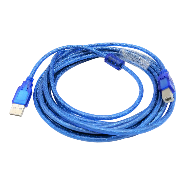 High Speed Transparent USB Printer Cable - 5M - Blue