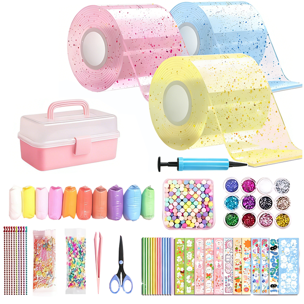 Kids Nano Tape Bubble DIY Kit With Storage Box Puffy Balloon Craft Set