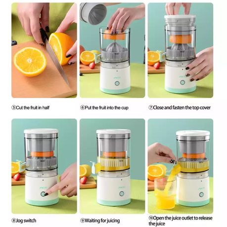 Electric Citrus Juicer, Rechargeable Juicer Machine with USB Cable